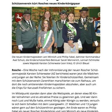 Kinderkönige in Rosche proklamiert